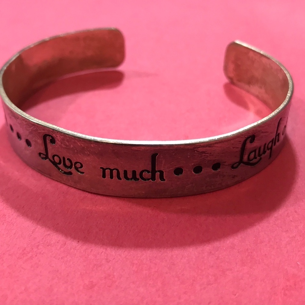 Live Well Love Much Laugh Often Silver Bracelet
